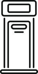Parking meter icon representing paid parking regulations, featuring a payment slot and time display