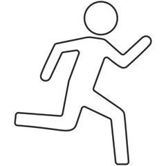 black outline running man icon