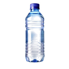 Naklejka premium Transparent blue reusable water bottle with flip top cap on black background