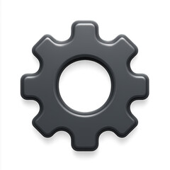 3D Render: Dark Grey Cogwheel Gear, Industrial Design Element, Perfect for Websites, Apps, and Mechanical Themes