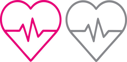 Love and Health ECG Line Art.