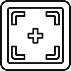Obraz premium Simple, bold medical crosshair icon representing precise healthcare targeting and focus on patient well being