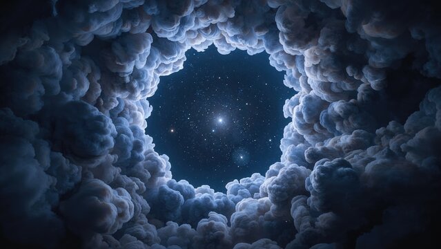 Raster art depicting a portal to an alternate world surrounded by smoky spirals