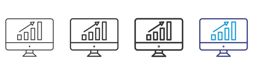 Growth Icon Set Illustration with Outline Style Variation