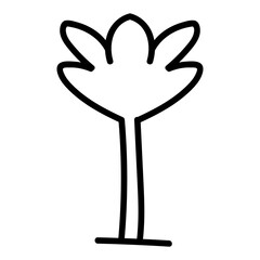 Tree is drawn in black and white