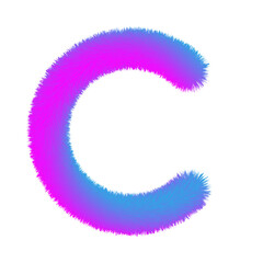 The letter C is made up of many different colors and textures