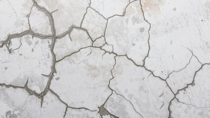 Obraz premium Textured white cement surface with damage effects