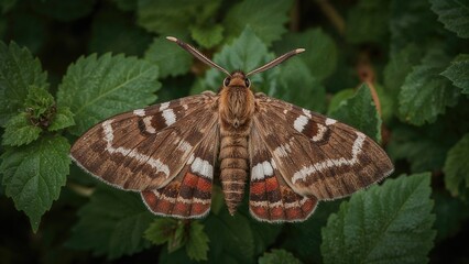 Naklejka premium Hyalophora Cecropia Moth Displaying Its Wings