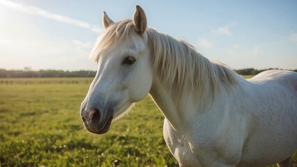 Obraz premium Sweet equines thrive on gentle petting and joyful playtime surrounded by nature and vibrant grass