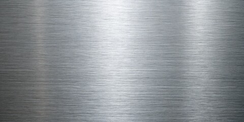 Close up of brushed metal texture background with horizontal lines and a smooth surface, perfect for industrial and modern designs