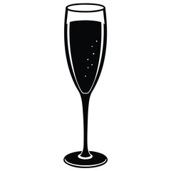 Event planner element isolated glass of champagne on white background