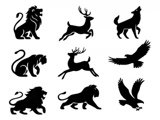 Collection of black silhouett...