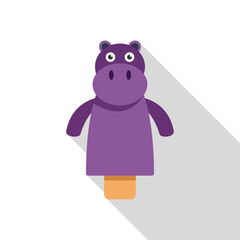Adorable purple hippopotamus hand puppet, perfect for children's entertainment and storytelling