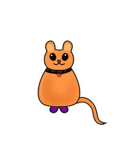 This cute orange cat looks like a chubby little mouse. Use it to decorate your work or anything else according to your preference.