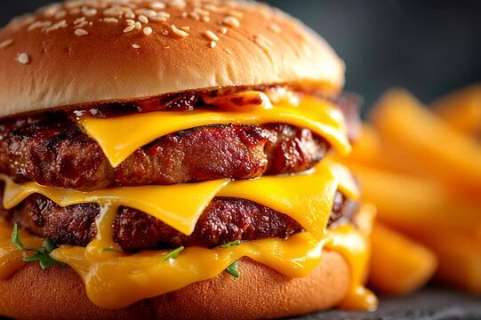Happiness Delicious Double Cheeseburger showcasing gourmet burge