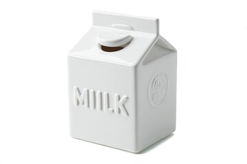 Fototapeta premium milk carton money bank with coin slot on top
