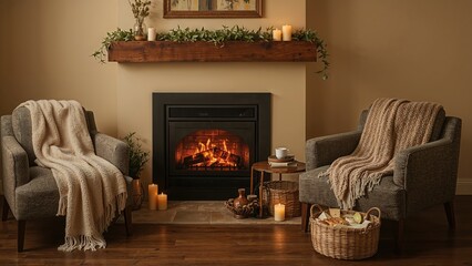 Eco-conscious cozy fireplace designed for intimate moments