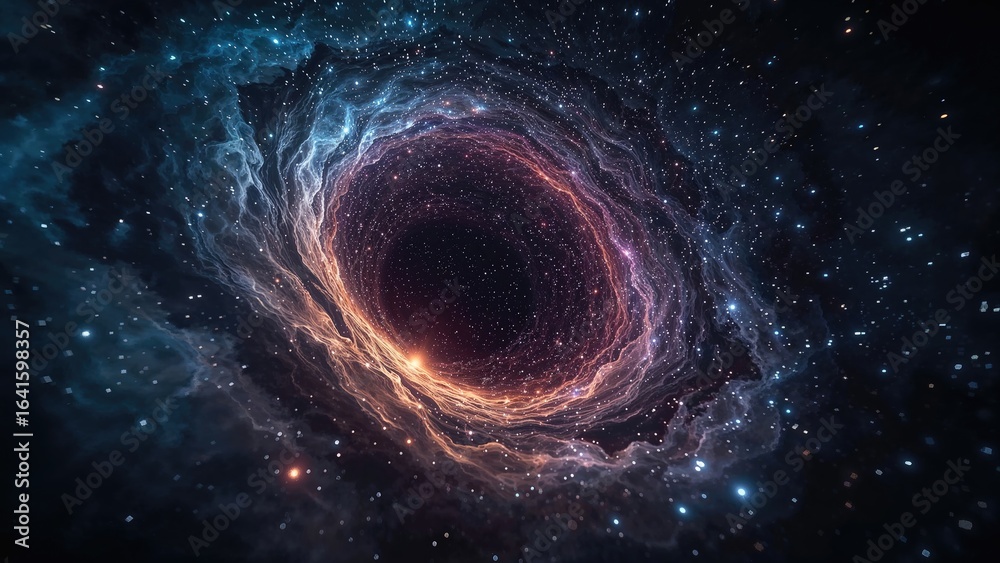 Wall mural interdimensional tunnel for space exploration, 3d visualization of a cosmic gateway
