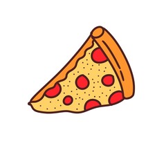 Hot Fresh Pizza Icon with Toppings