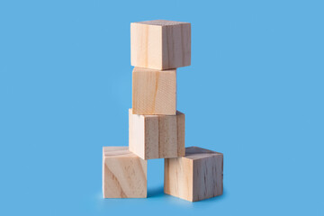 Wooden cubes tower