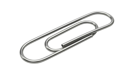A close-up shot of a shiny silver paperclip against a seamless backdrop