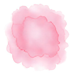Abstract watercolor stain with a soft, blended appearance. The artwork showcases delicate shades of pink