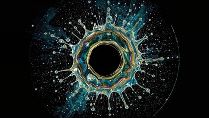 Colorful splash from a water drop