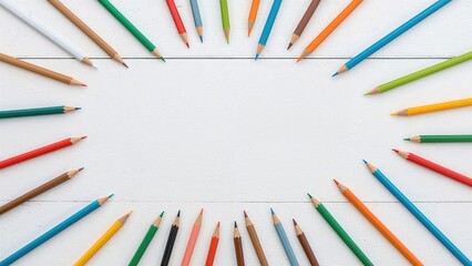 Fototapeta premium Artistic wooden pencils in various colors isolated on a light background