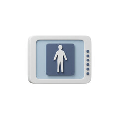 Fototapeta premium 3D Diagnostic X-ray Viewer Screen Icon – Minimal – Single PNG
