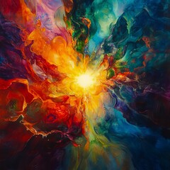 Inner Aurora II A burst of internal light that radiates from within an abstract core intimate and vibrant