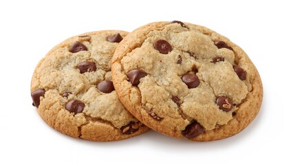 Dark chocolate biscuits separated on a plain white surface