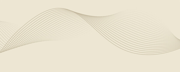 Fototapeta premium Abstract background with lines and waves. Web banner size. Element for design. Vector background for brochure, booklet, flyer, poster. Brown and beige gradient. Coffee, cafe