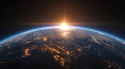The Earth Bathed in the Golden Light of a Stunning Sunrise