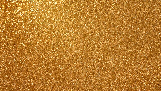 Macro shot of a glittery gold texture