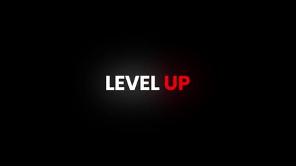 Level Up – 4K Particles Text Animation for Gaming or Self-Improvement - Powered by Adobe