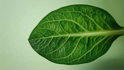 Fototapeta premium Close-up of a vibrant green chard leaf