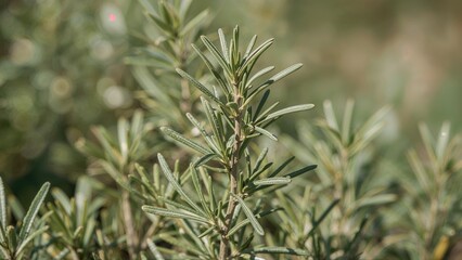 Rosemary herb in early growth stage