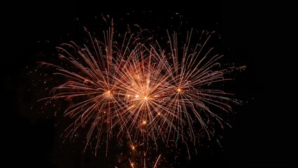 Fototapeta premium Golden fireworks illuminating the night sky during a festive celebration