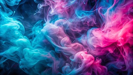 Fototapeta premium abstract neon pink and baby blue smoke vapor wallpaper background texture, organic flowing forms 