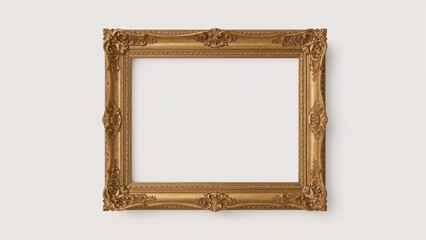 Lone vacant picture frame with a gold border