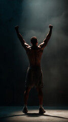 Naklejka premium Victory pose of an athlete