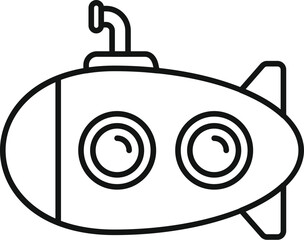 Simple submarine icon with periscope raised, ready for underwater exploration