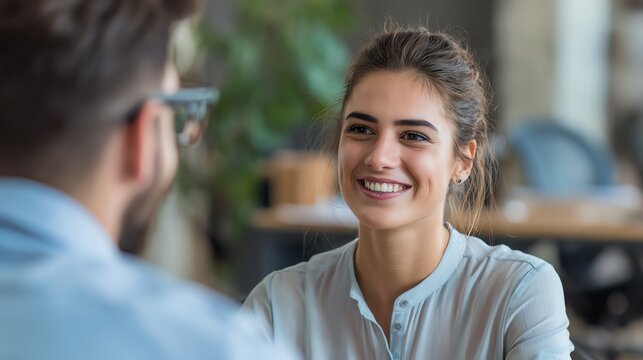 Employee receiving career counseling from HR professional