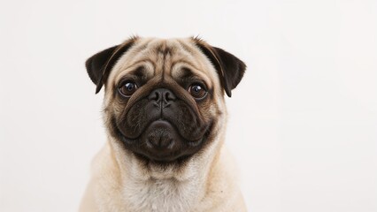 Obraz premium Charming purebred dog showing a funny face, full of happiness and fun, close-up shot.