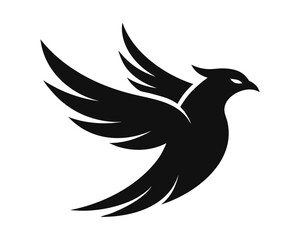 egol-bird-powerful-Silhouette of Bald eagle flying flying and hunting  icon line airt vactor outline Illustrations on white background