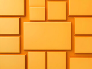 3D Abstract Background - Orange Squares Pattern