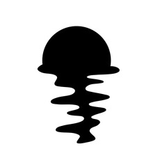 Sunset reflection vector