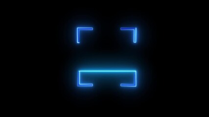 A neon scanner icon displays a glowing, Scanner icon animation creates a modern digital scan visual. QR code scanner, with light beams or digital lines, symbolizing technology, scanning. - Powered by Adobe