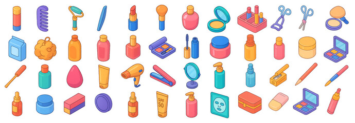 Trendy beauty and makeup essentials for modern lifestyle brand promotion. Generative AI