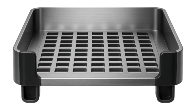 Metallic letter tray with a grid pattern and interlocking capabilities